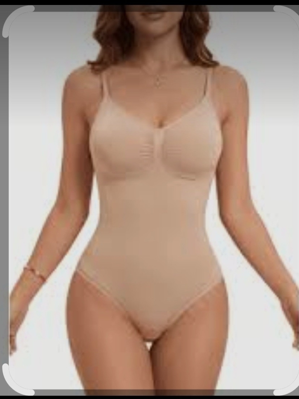 Smooth Nude Tummy Control Shaping Bodysuit with Adjustable Straps